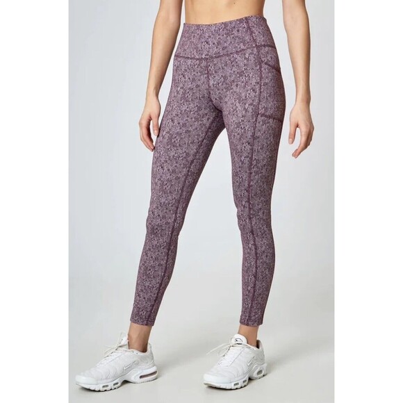 Mondetta USA Speckled Jacquard Legging Fig/Mist Performance & Luxury Women's M - Picture 1 of 8